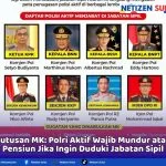 Putusan MK: Polri Aktif Wajib Mundur atau Pensiun Jika Ingin Duduki Jabatan Sipil
