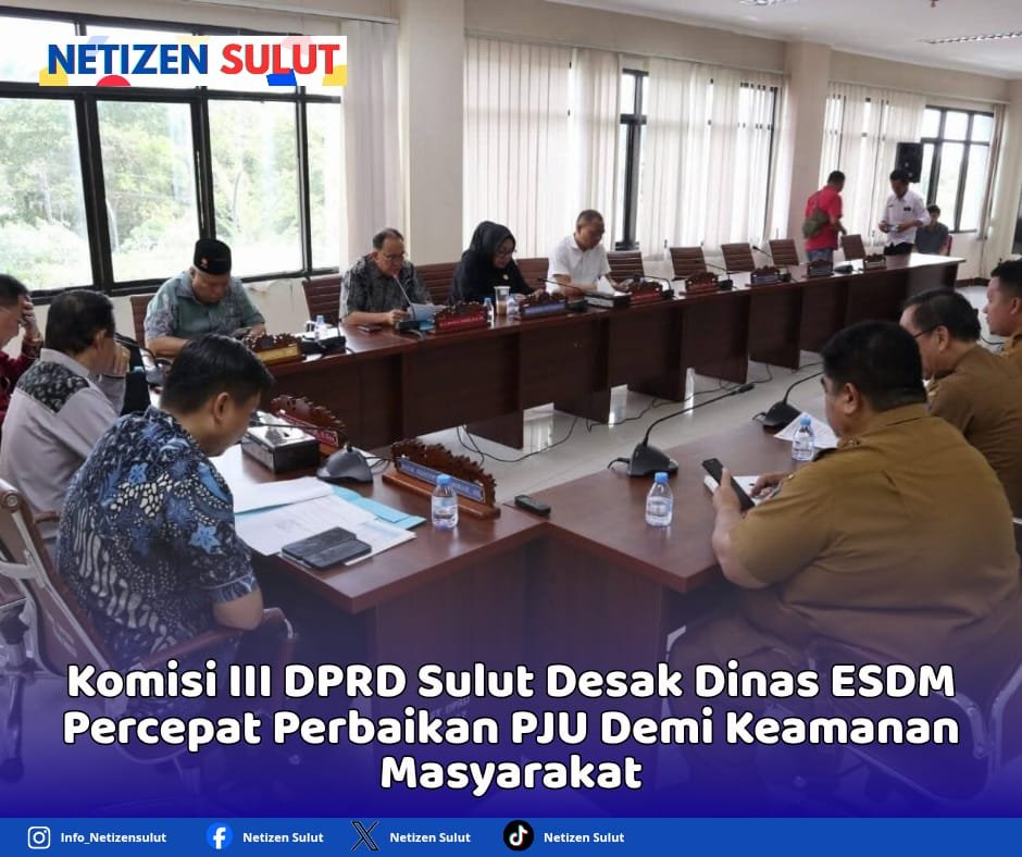 Komisi III DPRD Sulut Desak Dinas ESDM Percepat Perbaikan PJU Demi Keamanan Masyarakat