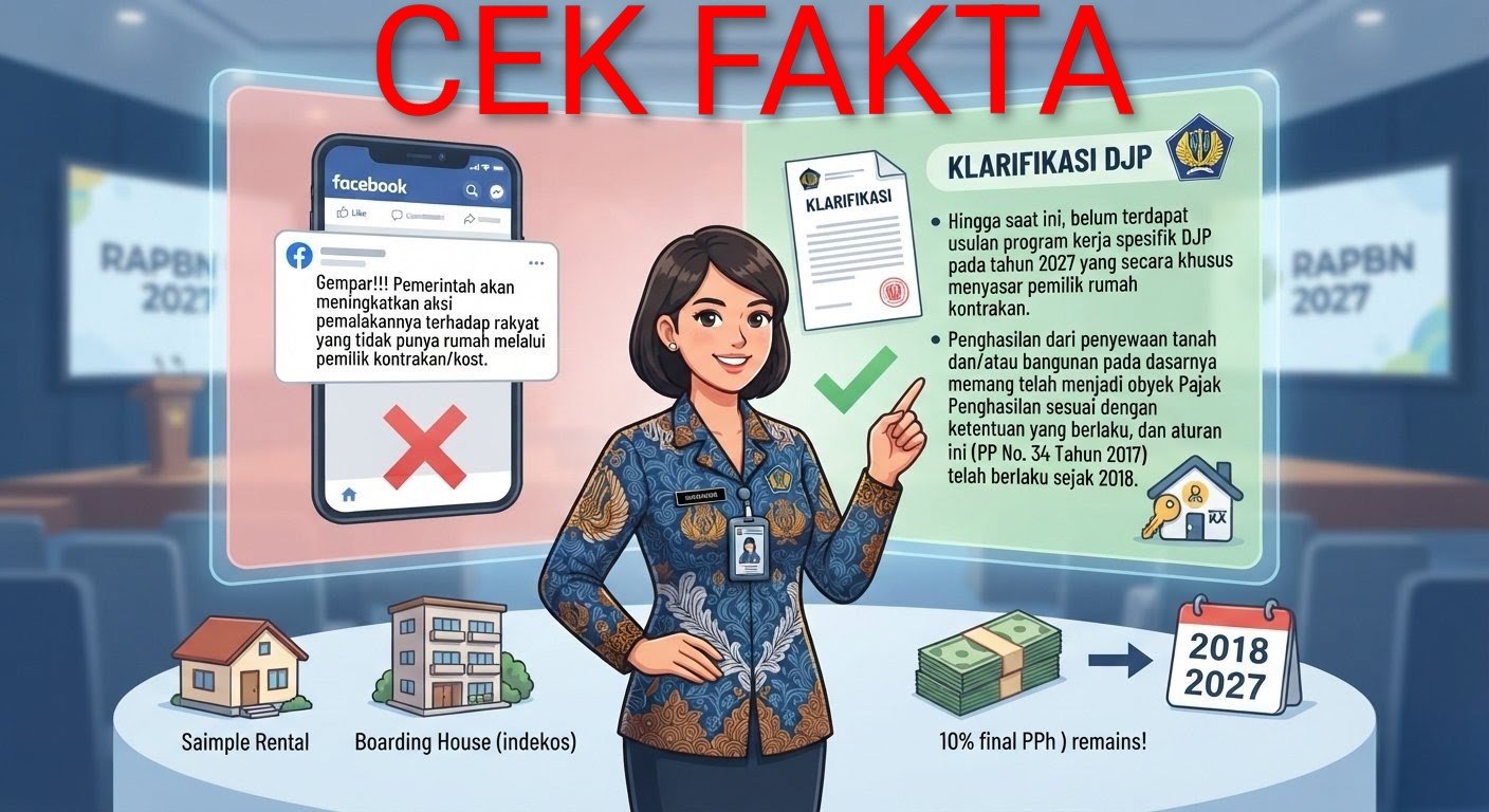 Cek Fakta: Benarkah Pemerintah Akan Tarik Pajak Rumah Kontrakan dan Kos Mulai 2027? Ini Faktanya Cek Fakta: Benarkah Pemerintah Akan Tarik Pajak Rumah Kontrakan dan Kos Mulai 2027? Ini Faktanya