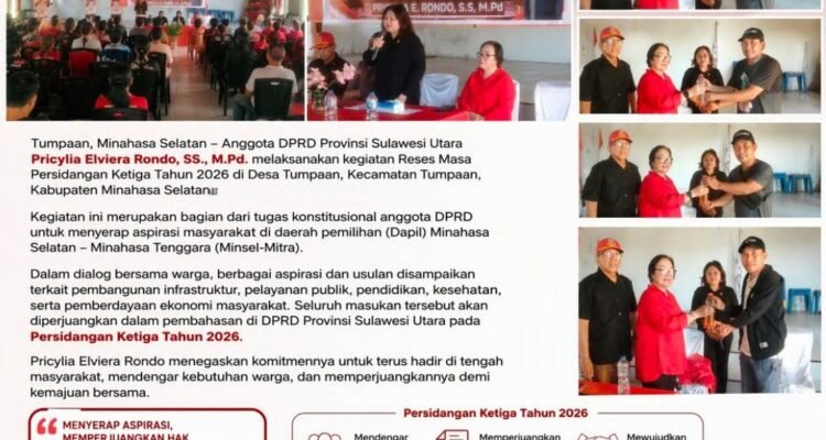 Menjemput Aspirasi di Akar Rumput: Pricylia Rondo Kawal Kebutuhan Warga Minsel Lewat Reses Masa Persidangan Ketiga 2026