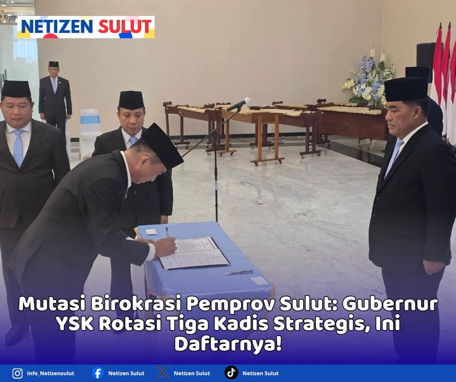 Mutasi Birokrasi Pemprov Sulut: Gubernur YSK Rotasi Tiga Kadis Strategis, Ini Daftarnya!