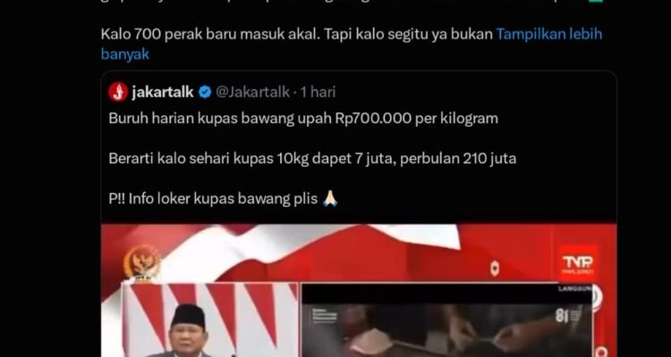 Sutradara Film "Agak Laen" Kritik Keras Pernyataan Prabowo Soal Upah Kupas Bawang Rp700 Ribu